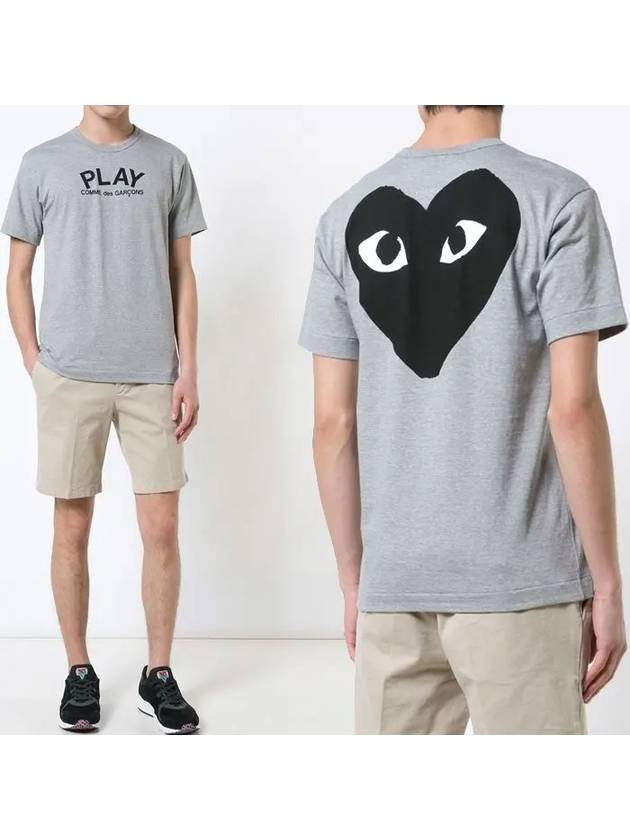 Back Logo Print Short Sleeve T-Shirt Grey - COMME DES GARCONS PLAY - BALAAN 2