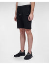 Light Fleece Regular Shorts Black - CP COMPANY - BALAAN 3