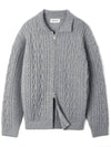 Fisherman collar zip up knit gray - INDUST - BALAAN 2