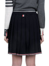 Full Needle Stitch Merino Wool Tipping Pleated Skirt Navy - THOM BROWNE - BALAAN 5