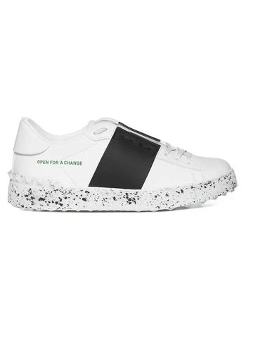 Open For A Change Low Top Sneakers White Black - VALENTINO - BALAAN 1