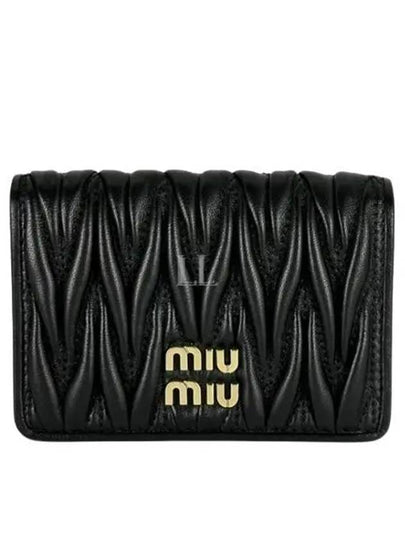 Matelasse Nappa Leather Card Wallet Black - MIU MIU - BALAAN 2