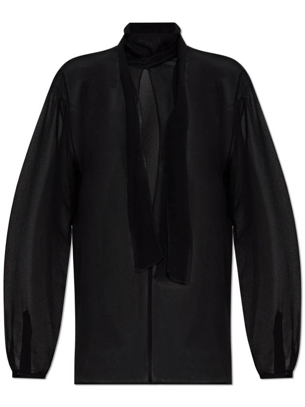 Alaïa Shirt With Tie, Women's, Black - ALAIA - BALAAN 1