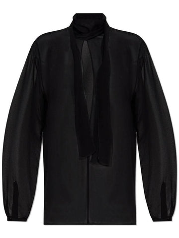 Alaïa Shirt With Tie, Women's, Black - ALAIA - BALAAN 1