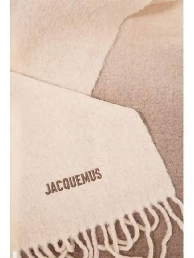 L'echarpe Moisson Embroidered Logo Alpaca Wool Muffler Beige - JACQUEMUS - BALAAN 4