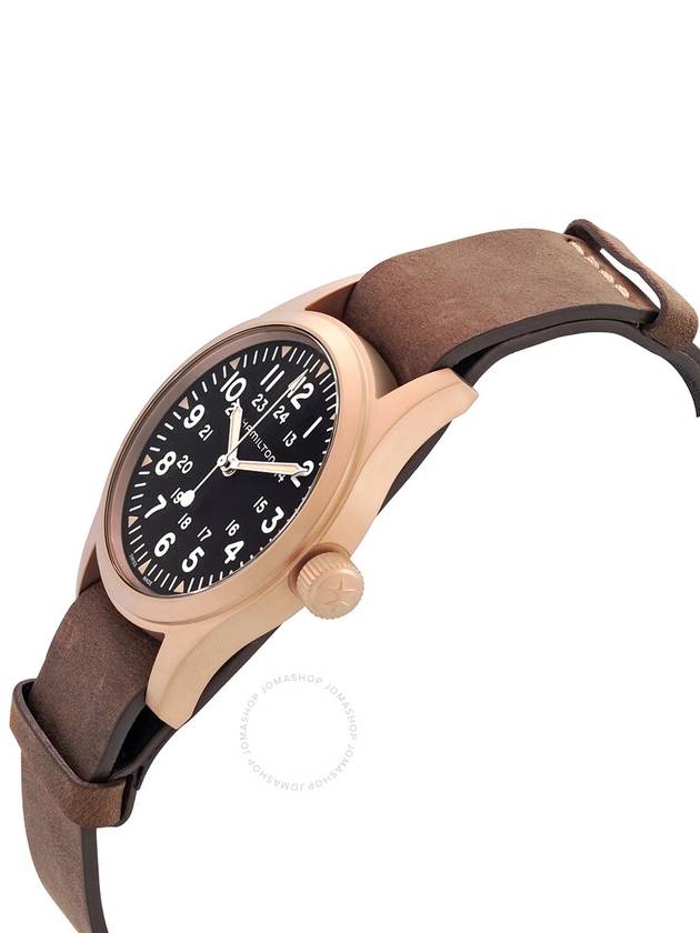 Khaki Field Mechanical Leather Watch Black - HAMILTON - BALAAN 3