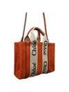 Woody Small Suede Calfskin Strap Tote Bag Orange - CHLOE - BALAAN 3