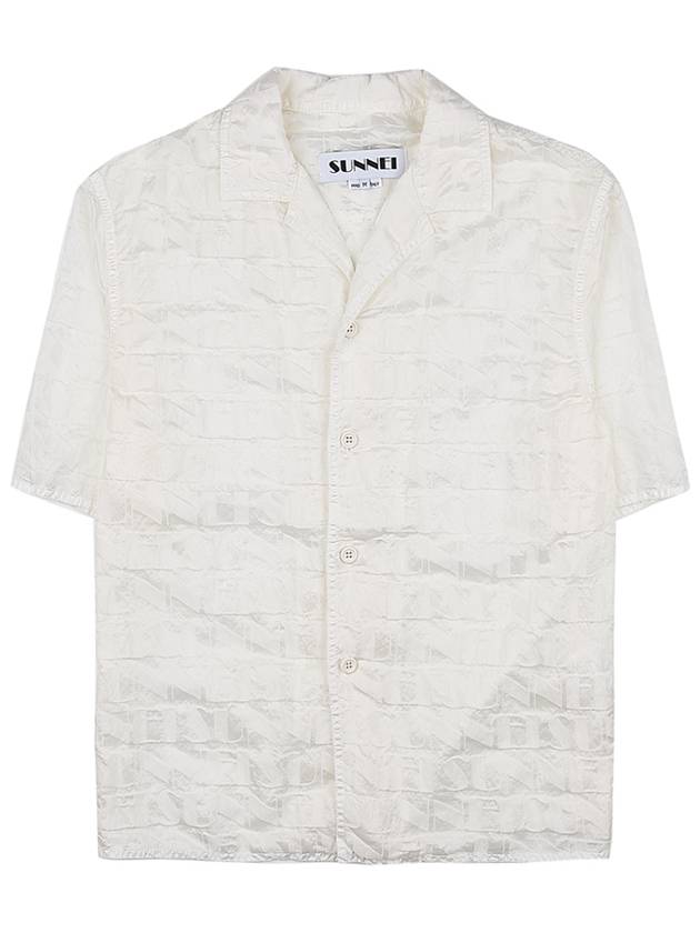 Monogram Logo Jacquard Short Sleeve Shirt White - SUNNEI - BALAAN 10