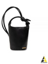 Le Petit Tourni Mini Knotted Leather Bucket Bag Black - JACQUEMUS - BALAAN 2