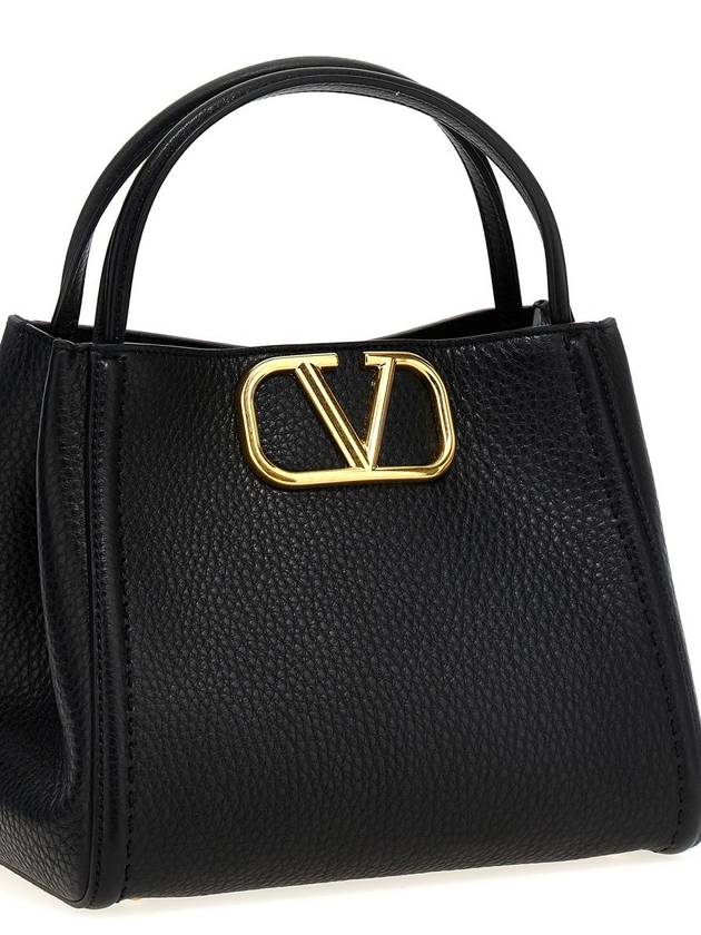 All Time Medium Grainy Calfskin Tote Bag Black - VALENTINO - BALAAN 5