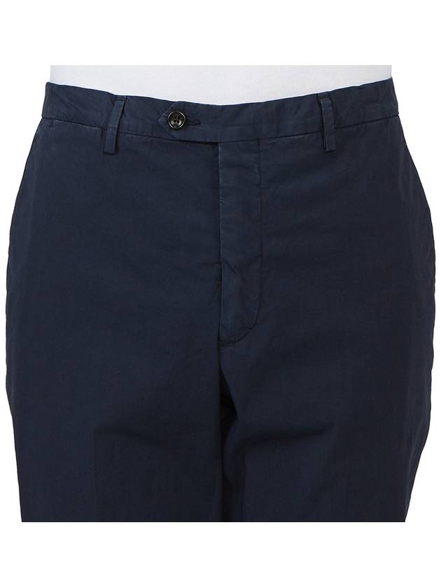 Men's Cotton Blend Straight Pants Navy - DRUMOHR - BALAAN 7