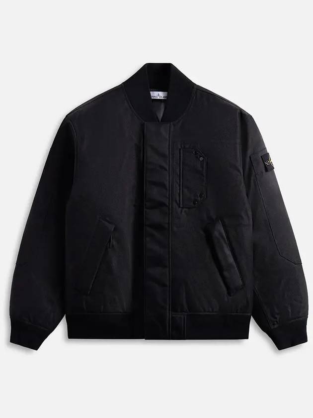 Compass Wappen Logo Twill Padding Bomber Jacket Black - STONE ISLAND - BALAAN 2