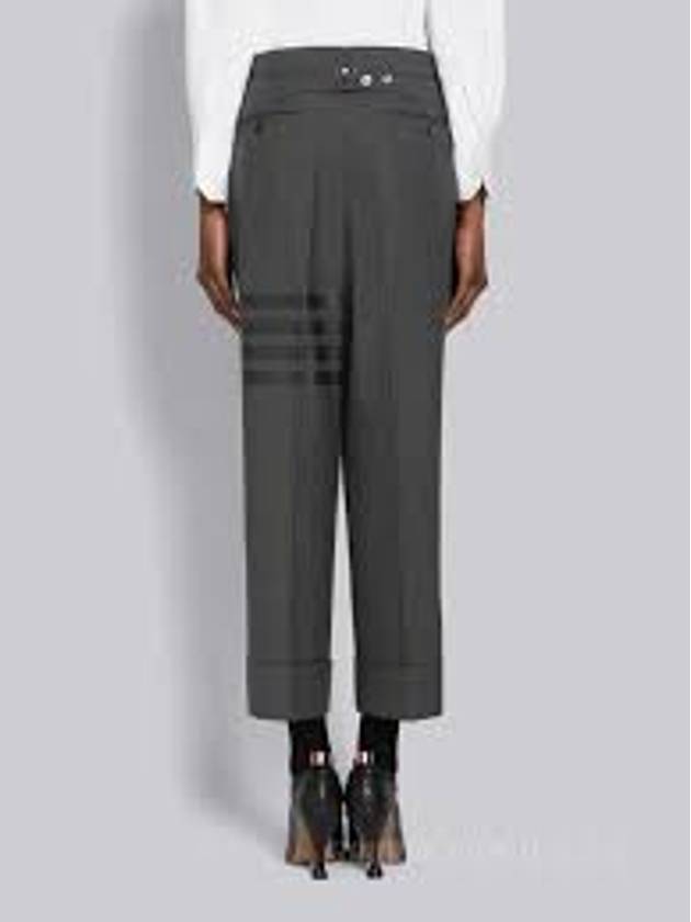 4 Bar Classic Backstrap Wool Straight Pants Dark Grey - THOM BROWNE - BALAAN 3