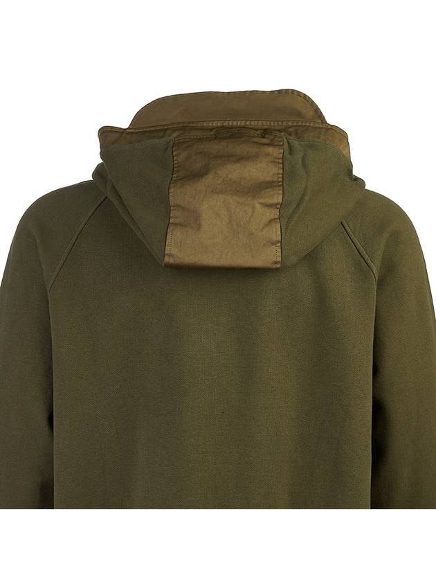 Garment Dyed One-Pocket Cotton Zip Up Hoodie Green - TEN C - BALAAN 6