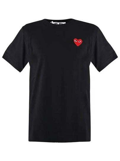 Red Heart Short Sleeve T-Shirt P1 T107 1 Black - COMME DES GARCONS - BALAAN 2