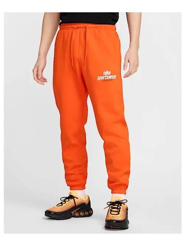 Sportswear Club Fleece Track Pants Safety Orange - NIKE - BALAAN 2