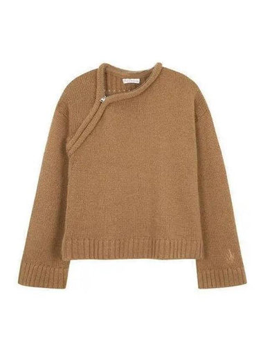 Women's Zipper Knit Top Brown - JW ANDERSON - BALAAN 1