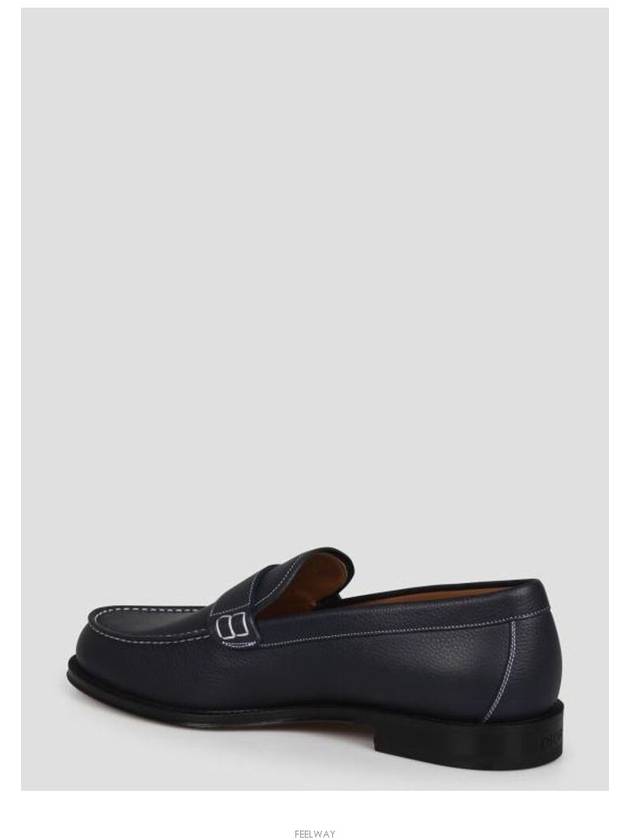 Granville Grained Calfskin Loafers Navy - DIOR - BALAAN 5