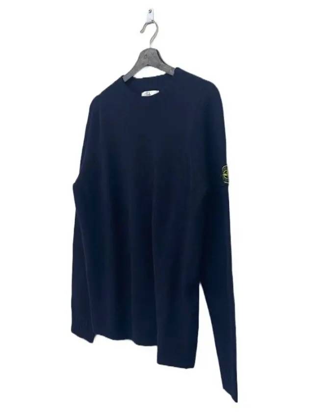 Lambswool Crewneck Knit Top Navy - STONE ISLAND - BALAAN 3