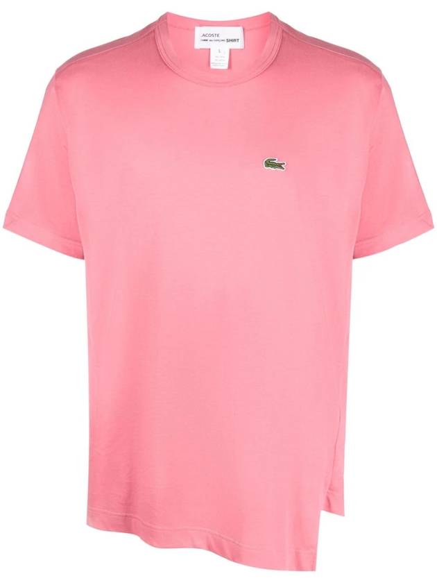 Lacoste Logo Patch Cotton Short Sleeve T-Shirt Pink - COMME DES GARCONS - BALAAN 1