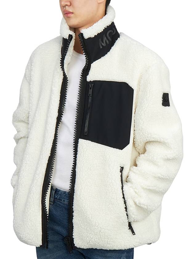 Men's Sagrek Shearling Fleece Zip-Up Jacket Ivory - MOOSE KNUCKLES - BALAAN 7