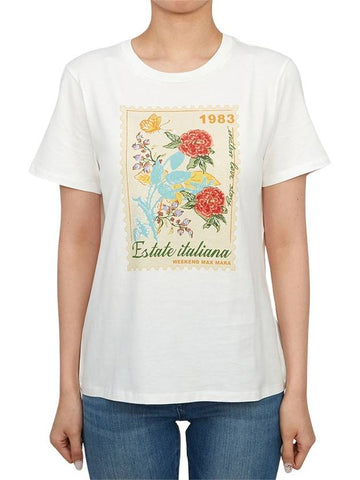 Zirlo Print Short Sleeve T-Shirt White - MAX MARA - BALAAN 1