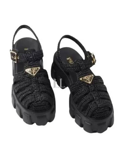 Monolith Crochet Cage Sandals Black - PRADA - BALAAN 2