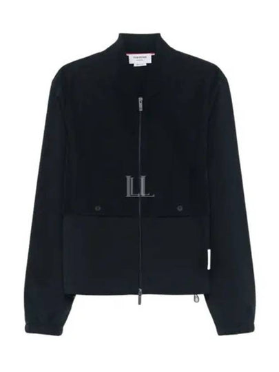 Ripstop Wool Tech Milano Bomber Jacket Navy - THOM BROWNE - BALAAN 2