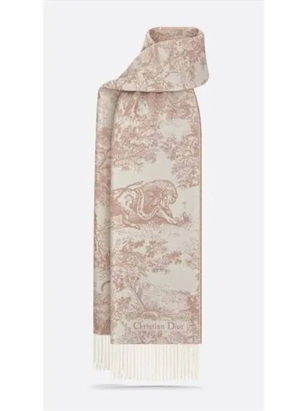 Toile De Jouy Sauvage Cashmere Wool Scarf Rose des Vents - DIOR - BALAAN 3