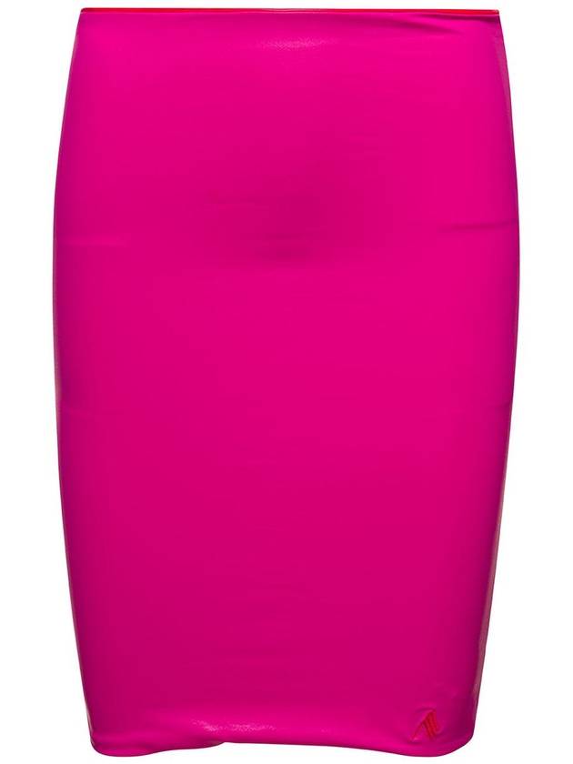 Metallic Sheen Skirt In Fuchsia Pink Technical Fabric Woman - THE ATTICO - BALAAN 1