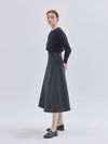 Two Belted A-Line Long Skirt Green - LIE - BALAAN 1