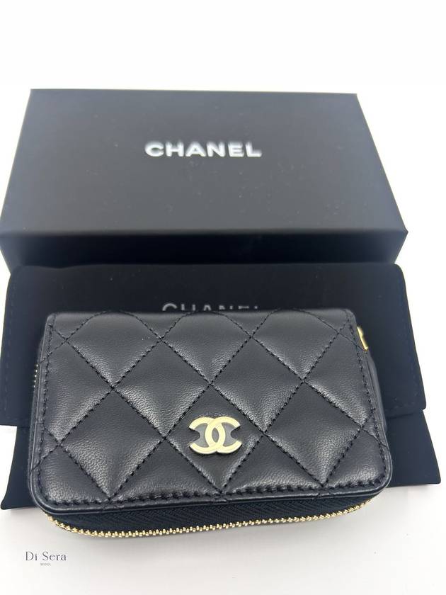 Classic Zipped Coin Purse Grained Calfskin & Gold Black - CHANEL - BALAAN 3