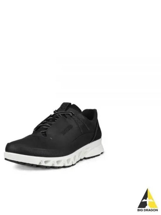 Omnivent Lace Leather Low Top Sneakers Black - ECCO - BALAAN 2