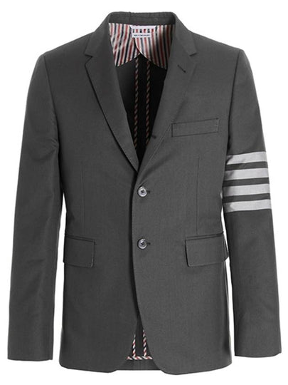 Diagonal Armband Cotton Shooting Engineer Classic Jacket Grey - THOM BROWNE - BALAAN 2