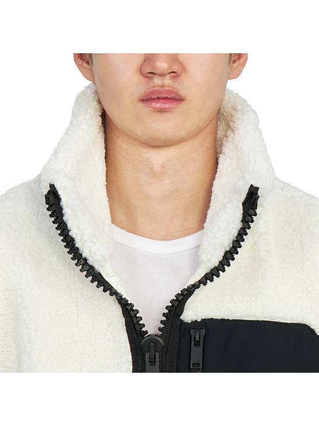 Men's Sagrek Shearling Fleece Zip-Up Jacket Ivory - MOOSE KNUCKLES - BALAAN 9