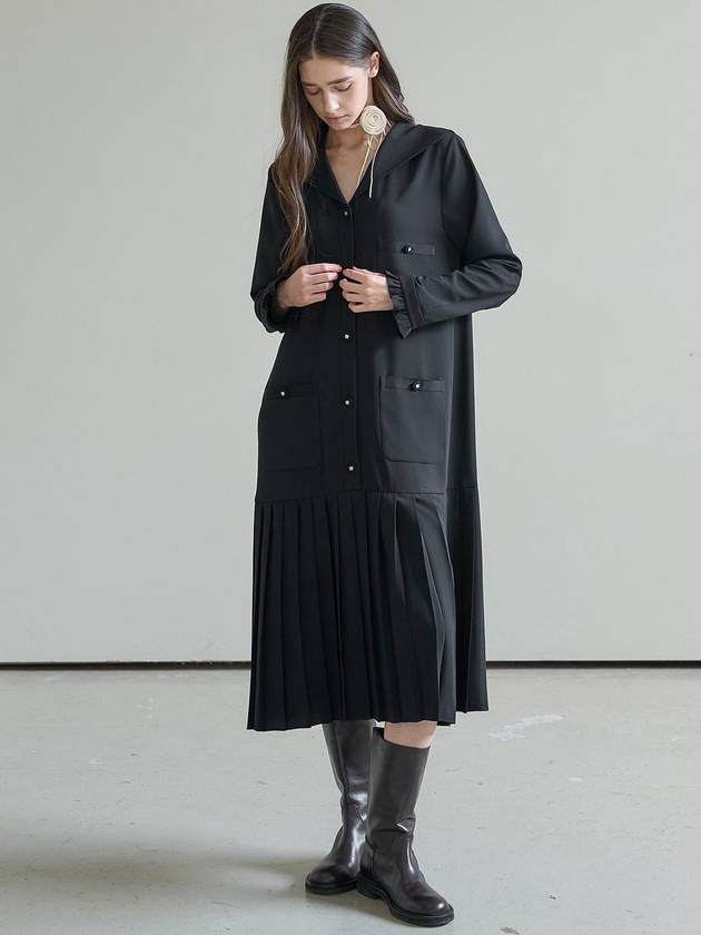 Sailor pocket pleated dress black - MITTE - BALAAN 4