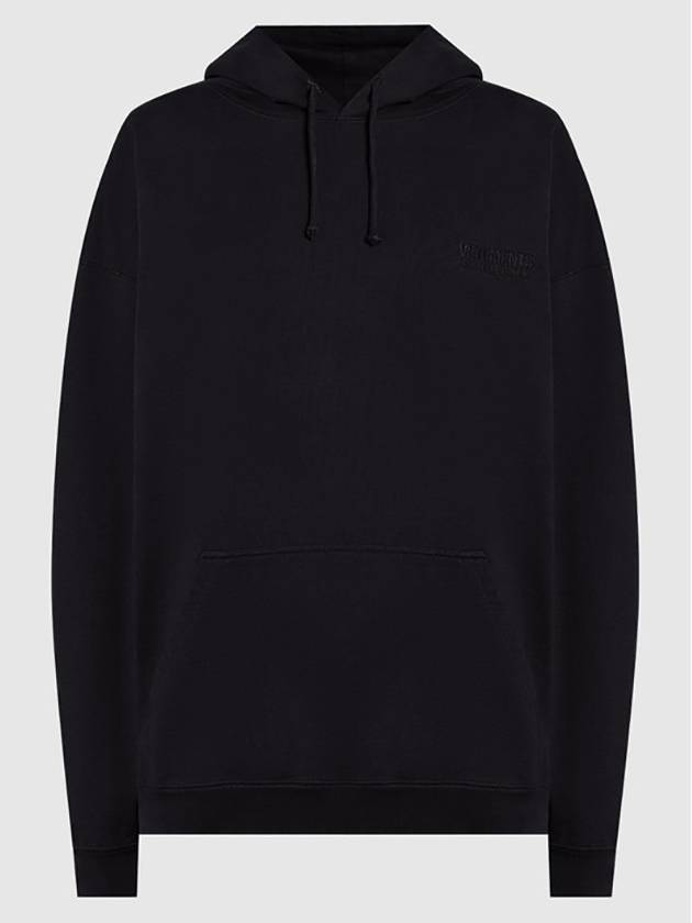 Logo Embroidered Hoodie Black - VETEMENTS - BALAAN 3