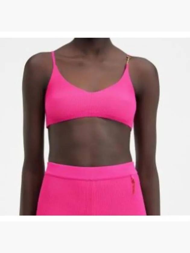 Le Bandeau Pralu Logo Knit Bra Pink - JACQUEMUS - BALAAN 2