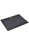 Women s Black Pebble Grain Large Clutch - THOM BROWNE - BALAAN 2