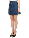 Women's Poppy Front Button Denim A-Line Skirt Blue - A.P.C. - BALAAN 5