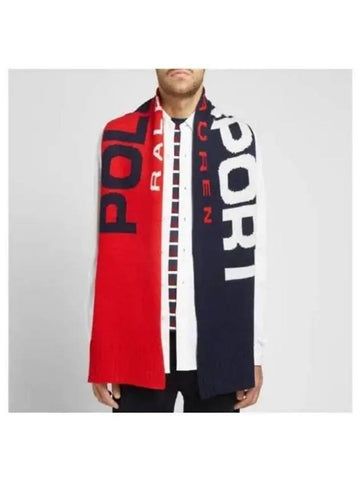 Men s Polo Sports Knit Muffler Red Navy 271468 - RALPH LAUREN - BALAAN 1