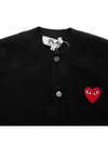 Women's Heart Waffen Wool Cardigan AZ P1N007 051 BLACK - COMME DES GARCONS - BALAAN 3