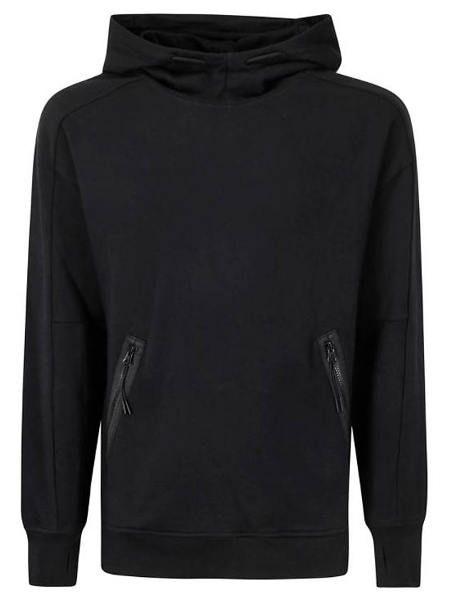 Diagonal Raised Fleece Goggle Hoodie Black - CP COMPANY - BALAAN 1