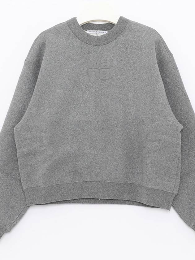 Embroidered Logo Sweatshirt Grey - ALEXANDER WANG - BALAAN 4