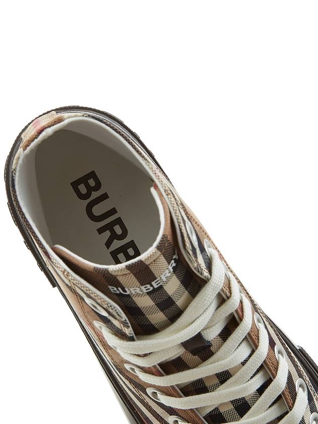 Vintage Check Stripe Logo High Top Sneakers Brown - BURBERRY - BALAAN 8