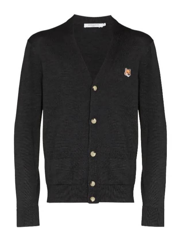 Fox Head Patch Classic Cardigan Anthracite - MAISON KITSUNE - BALAAN 2