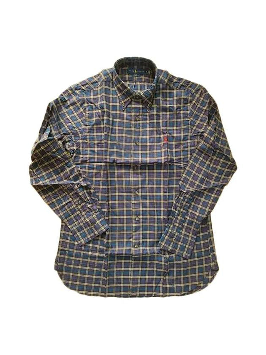 Classic Fit Plaid Twill Long Sleeve Shirt Navy - POLO RALPH LAUREN - BALAAN 1