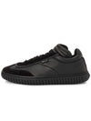 Player Lace Up Leather Low Top Sneakers Black - BALLY - BALAAN 5