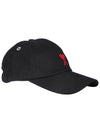 De Coeur Embroidered Logo Ball Cap Black - AMI - BALAAN 5