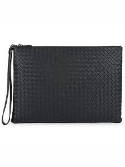 Men's Intrecciato Strap Clutch Bag Black - BOTTEGA VENETA - BALAAN 2